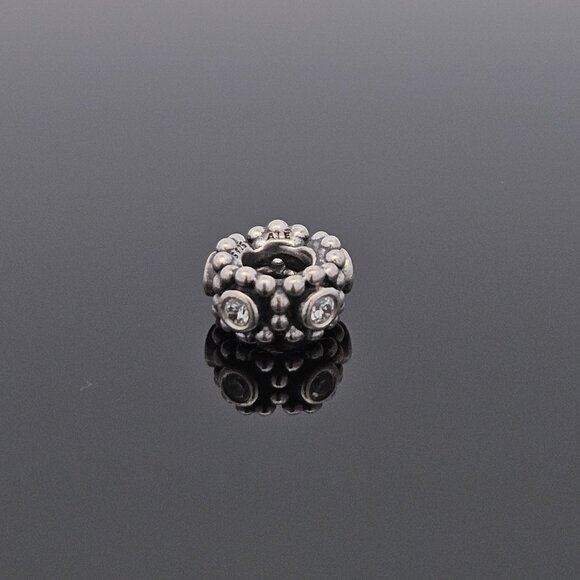 Pandora 925 Sterling Silver Clear Crystal Her Majesty Spacer Charm Bead - Picture 6 of 6